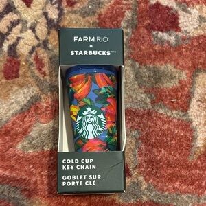 Starbucks Farm Rio Cold Cup Key Chain - Blue and Multicolor